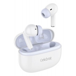 CELEBRAT earphones με θήκη φόρτισης W73, True Wireless, 13mm, 33/380mAh, λευκά