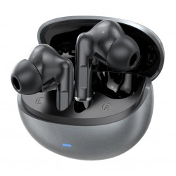 CELEBRAT earphones με θήκη φόρτισης W80, True Wireless, 13mm, 30/230mAh, γκρι