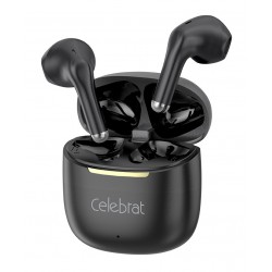 CELEBRAT earphones με θήκη φόρτισης W79, True Wireless, 13mm, 30/300mAh, μαύρα