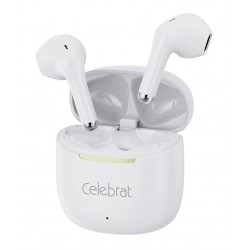 CELEBRAT earphones με θήκη φόρτισης W79, True Wireless, 13mm, 30/300mAh, λευκά