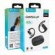 CELEBRAT earphones με θήκη φόρτισης W77, OWS, 12mm, 40/400mAh, μαύρα