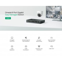 TP-LINK easy managed switch ES208G, 8x Gigabit θύρες, V1.0