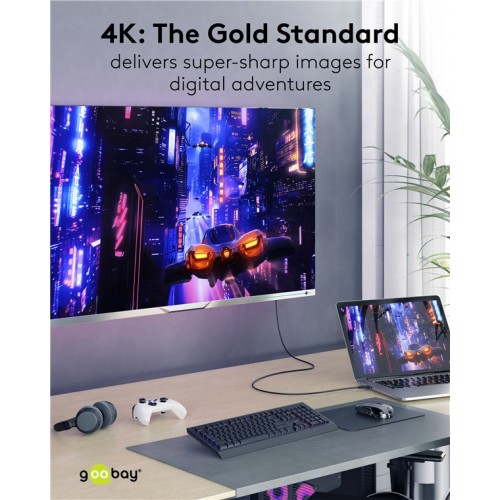 GOOBAY καλώδιο HDMI 80103 με Ethernet, soft, 4K/60Hz, 18 Gbps, 2m, μαύρο