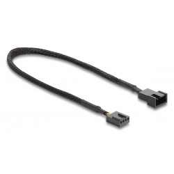 DELOCK καλώδιο προέκτασης 4pin PWM 91360 για ανεμιστήρες, 30cm, μαύρο
