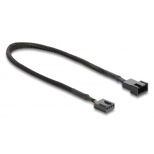 DELOCK καλώδιο προέκτασης 4pin PWM 91360 για ανεμιστήρες, 30cm, μαύρο