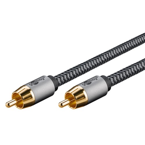 GOOBAY καλώδιο ήχου RCA σε RCA 65296, 2m, μαύρο/ασημί