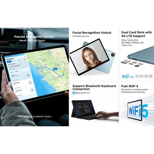 DOOGEE tablet Tab E3 Max, 14", 8/256GB, 4G, Android 16, 13500mAh, γκρι