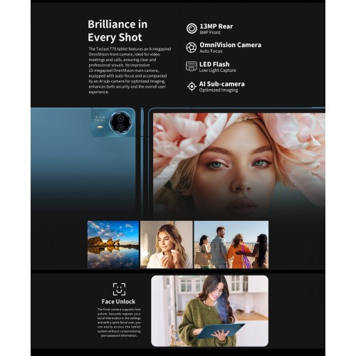 TECLAST tablet T70, 14", 8/128GB, 4G, Android 14, 10000mAh, μπλε