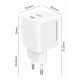 POWERTECH φορτιστής τοίχου PT-1612, USB-C, 100W, GaN, AVS, λευκός