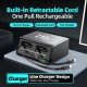 POWERTECH σταθμός φόρτισης PT-1623, USB/3x USB-C/2x USB-C καλώδια, GaN, 160W, μαύρος