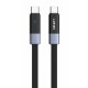 LDNIO καλώδιο USB-C LC242c, flat, 65W, 480Mbps, 2m, μαύρο