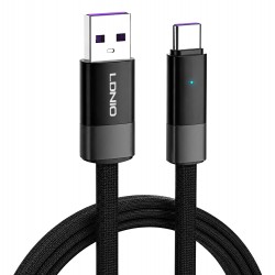 LDNIO καλώδιο USB-C σε USB LS242Q, flat, 100W, 480Mbps, 2m, μαύρο
