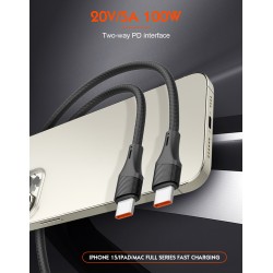 LDNIO καλώδιο USB-C LC632c, 100W, 480Mbps, 2m, μαύρο