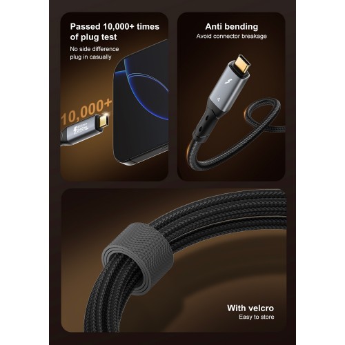 LDNIO καλώδιο USB-C TC-11c, 240W, 40Gbps, 8K/60Hz, 1m, μαύρο