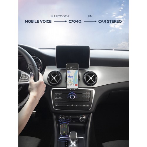 LDNIO FM transmitter & φορτιστής C704Q, USB-C/2x USB, 36W, Bluetooth, μαύρο