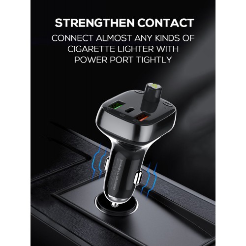 LDNIO FM transmitter & φορτιστής C704Q, USB-C/2x USB, 36W, Bluetooth, μαύρο