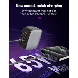 LDNIO καλώδιο USB-C iP-441c, 65W, 480Mbps, 1m, γκρι
