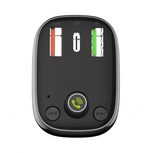 LDNIO FM transmitter & φορτιστής C704Q, USB-C/2x USB, 36W, Bluetooth, μαύρο