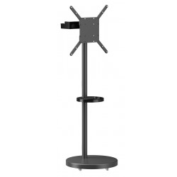 BRATECK βάση τηλεόρασης δαπέδου FS38-44TWE, 32-65", έως 50kg, με 2x ράφια, ροδάκια, μαύρη