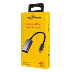 POWERTECH αντάπτορας USB-C σε HDMI PTR-0208, 4K/30Hz, 10 Gbps, γκρι