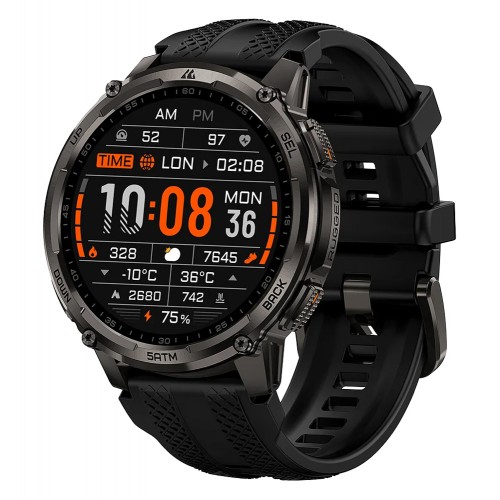 KOSPET smartwatch TANK T4C, heart rate, 1.5" AMOLED, GPS, 5 ATM & IP69K, με φακό, μαύρο