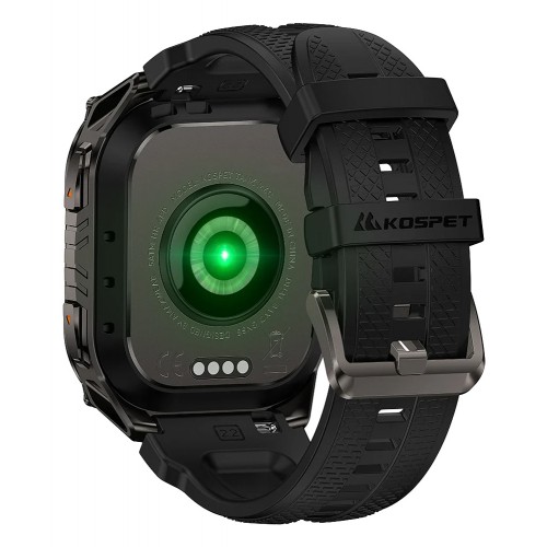 KOSPET smartwatch TANK M4C, heart rate, 1.96" AMOLED, GPS, 5 ATM & IP69K, με φακό, μαύρο