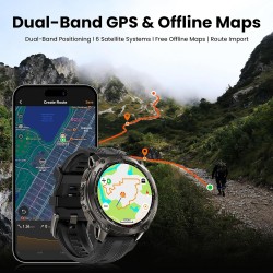 KOSPET smartwatch TANK T4, heart rate, 1.43" AMOLED, GPS, 10 ATM & IP69K, μαύρο