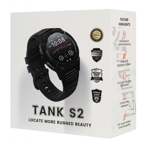 KOSPET smartwatch TANK S2, heart rate, 1.32" AMOLED, GPS, 5 ATM & IP69K, μαύρο