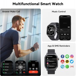 KOSPET smartwatch Pulse, heart rate, 1.96" AMOLED, IP68, μαύρο