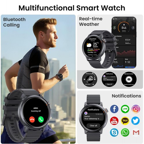KOSPET smartwatch Orb, heart rate, 1.43" AMOLED, IP68, μαύρο