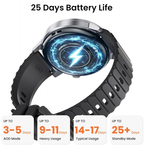 KOSPET smartwatch Orb, heart rate, 1.43" AMOLED, IP68, μαύρο