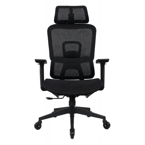 POWERTECH καρέκλα γραφείου PT-1633 με μπράτσα και ανάκλιση, ρυθμιζόμενο ύψος, μαύρη
