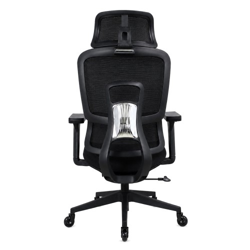 POWERTECH καρέκλα γραφείου PT-1633 με μπράτσα και ανάκλιση, ρυθμιζόμενο ύψος, μαύρη