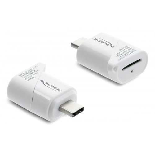 DELOCK card reader 91427 για micro SD, USB-C σύνδεση, 5Gbps, λευκό