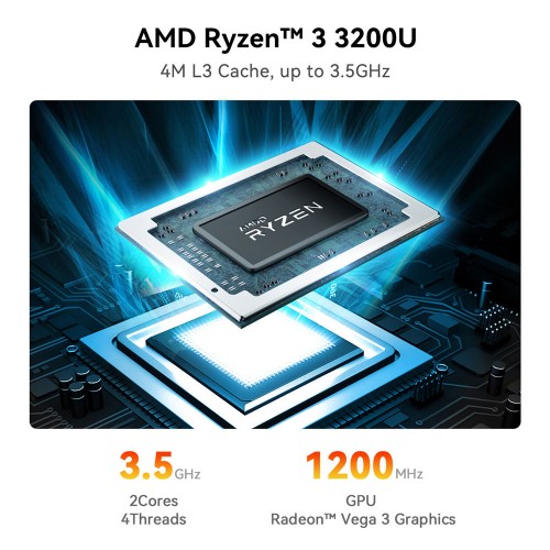 BEELINK mini PC SER3, AMD Ryzen 3 3200U, 8GB, 480GB M.2, Windows 11 Pro