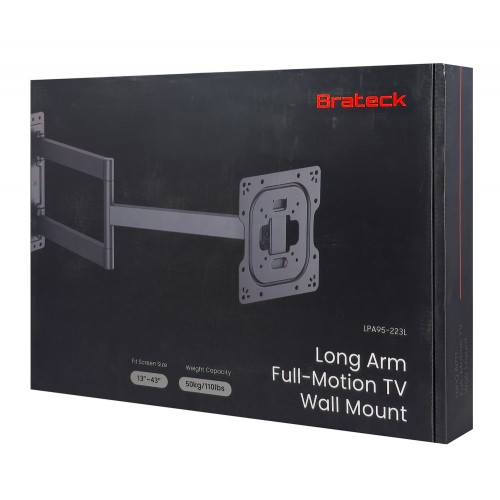 BRATECK επιτοίχια βάση τηλεόρασης LPA95-223L, 23-43", έως 50kg, full motion