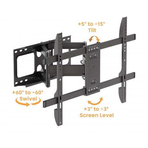 BRATECK επιτοίχια βάση τηλεόρασης LPA69-466W, 37-86", έως 60kg, full motion, weatherproof