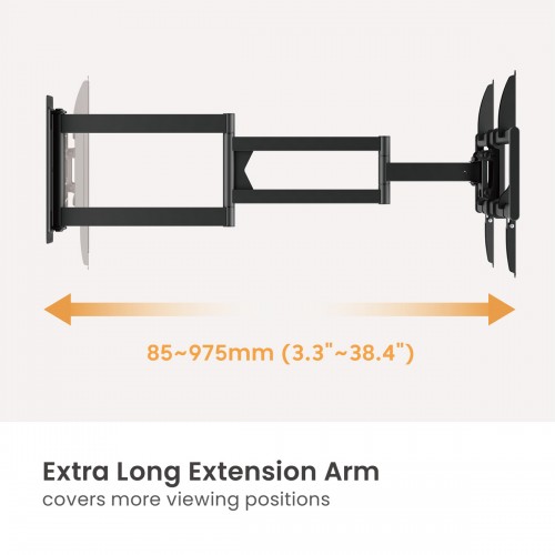 BRATECK επιτοίχια βάση τηλεόρασης LPA95-465XL, 37-86", έως 50kg, full motion