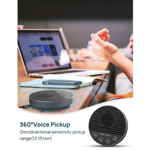 CMTECK επιτραπέζιο μικρόφωνο LE2102 με ηχείο, omnidirectional, USB/USB-C, μαύρο