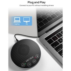 CMTECK επιτραπέζιο μικρόφωνο LE2102 με ηχείο, omnidirectional, USB/USB-C, μαύρο