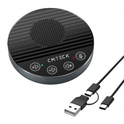 CMTECK επιτραπέζιο μικρόφωνο LE2102 με ηχείο, omnidirectional, USB/USB-C, μαύρο