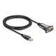 DELOCK καλώδιο USB σε RS-232 66922, 921.6Kbps, 3m, μαύρο