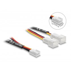 DELOCK καλώδιο 1x 3pin σε 2x 3pin 91429 για ανεμιστήρες, 10cm