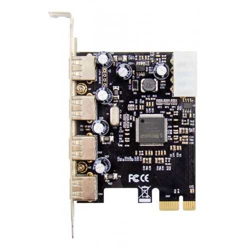 POWERTECH κάρτα επέκτασης PCIe σε 4x USB 2.0 ST622, 480Mbps, ASIX MCS9990