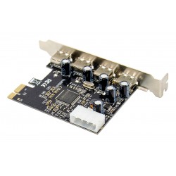 POWERTECH κάρτα επέκτασης PCIe σε 4x USB 2.0 ST622, 480Mbps, ASIX MCS9990