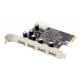POWERTECH κάρτα επέκτασης PCIe σε 4x USB 2.0 ST622, 480Mbps, ASIX MCS9990