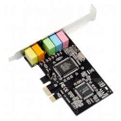 POWERTECH κάρτα επέκτασης ήχου PCIe σε 2x channel audio ST13, CMI8738 + ASM1083