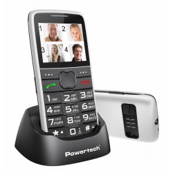 POWERTECH κινητό τηλέφωνο Sentry Eco V2, dual SIM, πλήκτρο SOS, λευκό