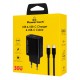 POWERTECH φορτιστής τοίχου PT-1638 με καλώδιο, USB/USB-C, 30W, GaN, μαύρος