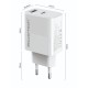 POWERTECH φορτιστής τοίχου PT-1635 με καλώδιο, USB/USB-C, 20W, λευκός